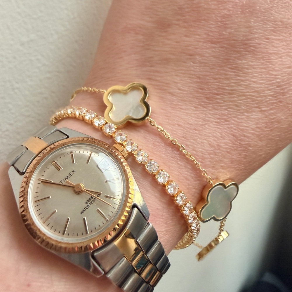 Retire Timex Two-Tone Silver and Gold-plated bracelets (3 items)
